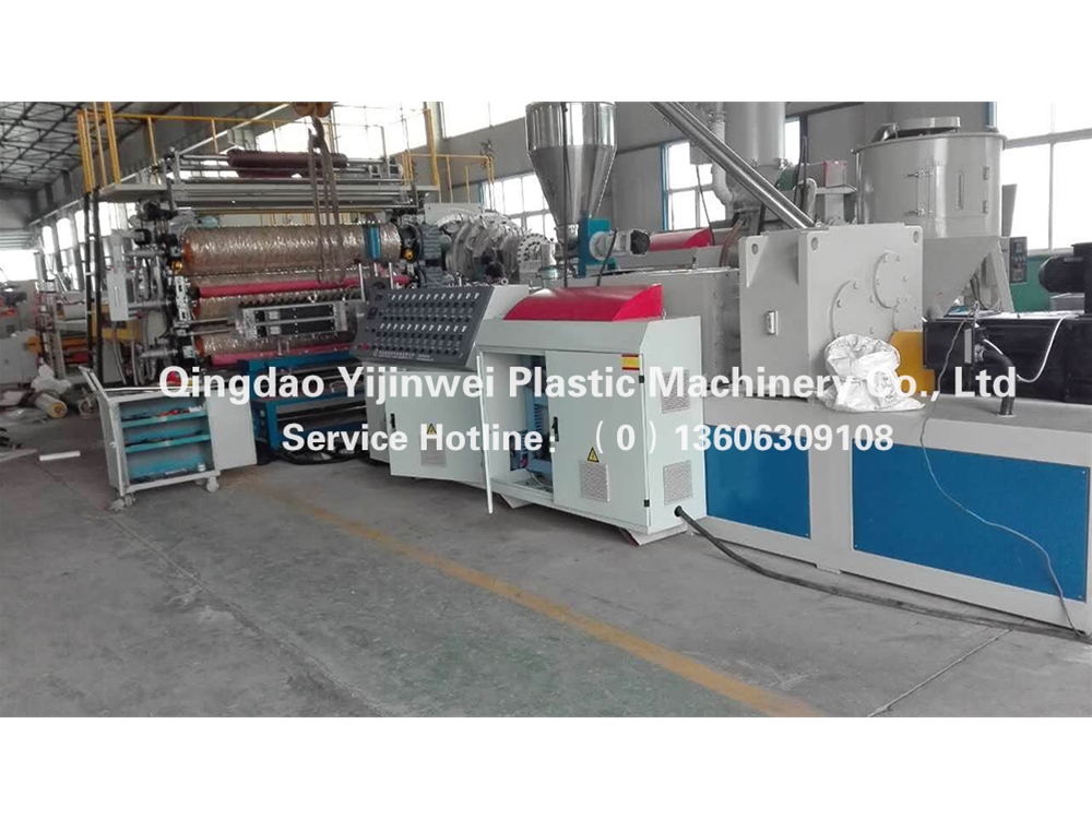 Wide PVC floor leather production line
